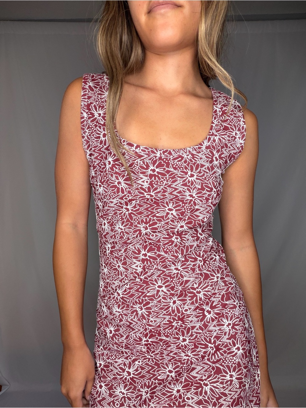 Missoni Burgundy and White Floral Mini Dress